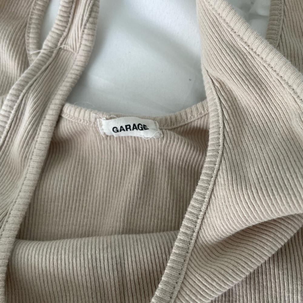 Garage Women's Cream V-Neck Sweater - Picture 2 of 2